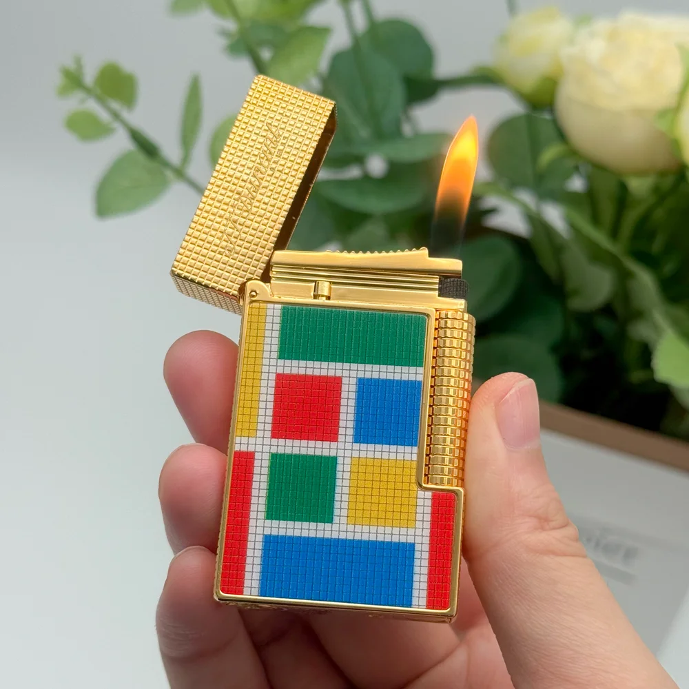 

Эстетические газовые зажигалки, красочный мозаичный узор, лак Ligne 2, мягкое пламя, чистая медь, сигареты, гаджеты для мужчин, коллекции