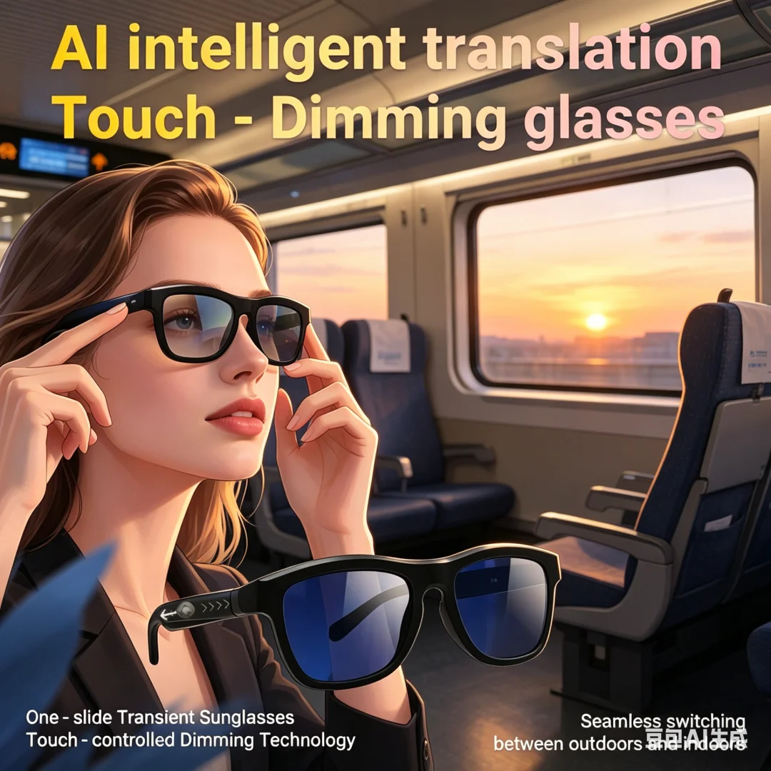 

Seraphic AI Smart Glasses Bluetooth Touch-Dimming Glasses Multifunction Electrochromic Glasses AI Intelligent Translation HD
