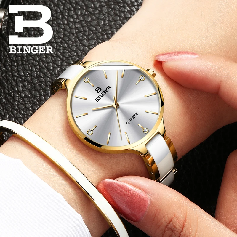 Fashion Dress Watch for Women Japan Quartz Movement Women Watches 2022 Waterproof Ladies Watch Ceramic Strap and Gift Bracelets