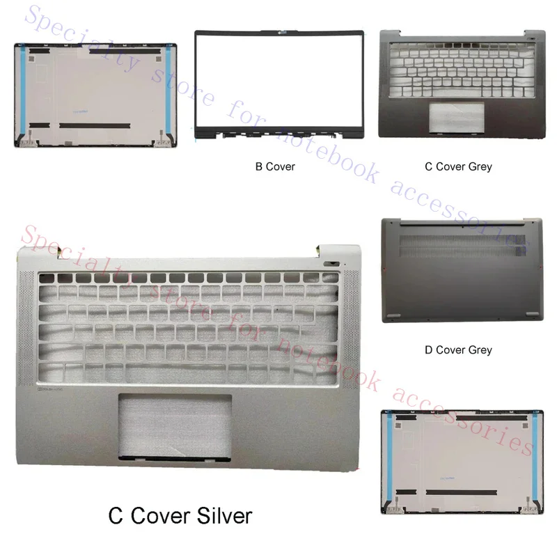 For IdeaPad 5 14ARE05 14ALC05 14IIL05 14ITL05 Laptop Top Rear Cover Bezel, Palm Rest, Bottom Case, Hinge