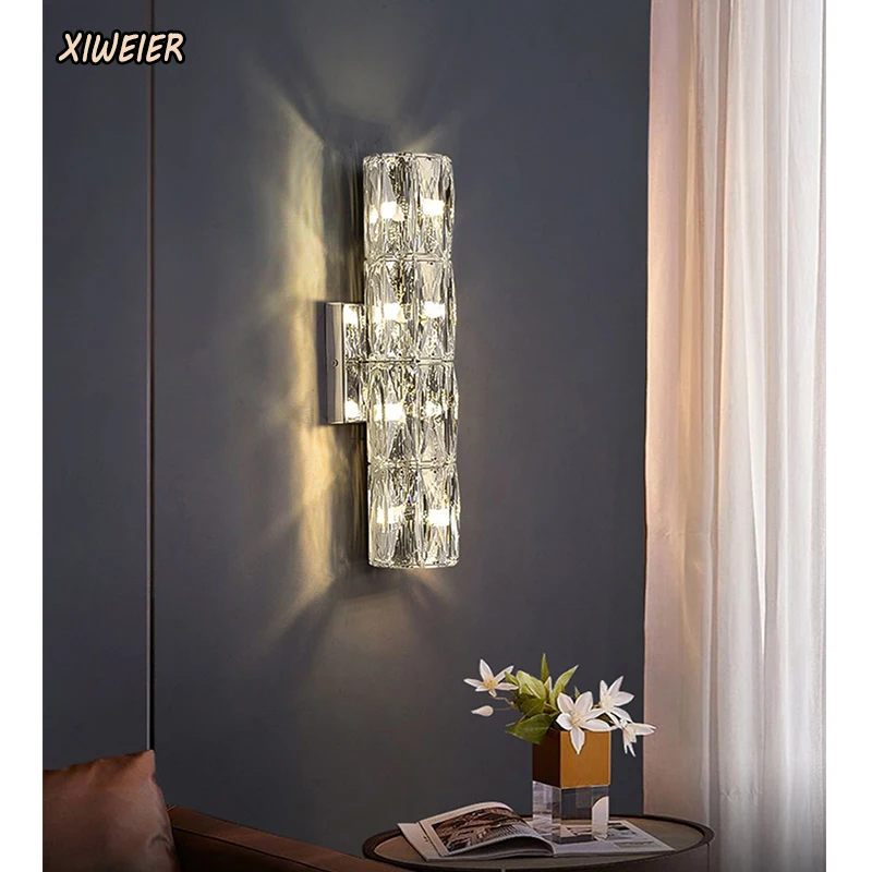 

Luxury Crystal Wall Lamp Dining Room Living Room Wall Mounted Lamp Creative Post-modern Study Corridor Nordic Wall Lamp