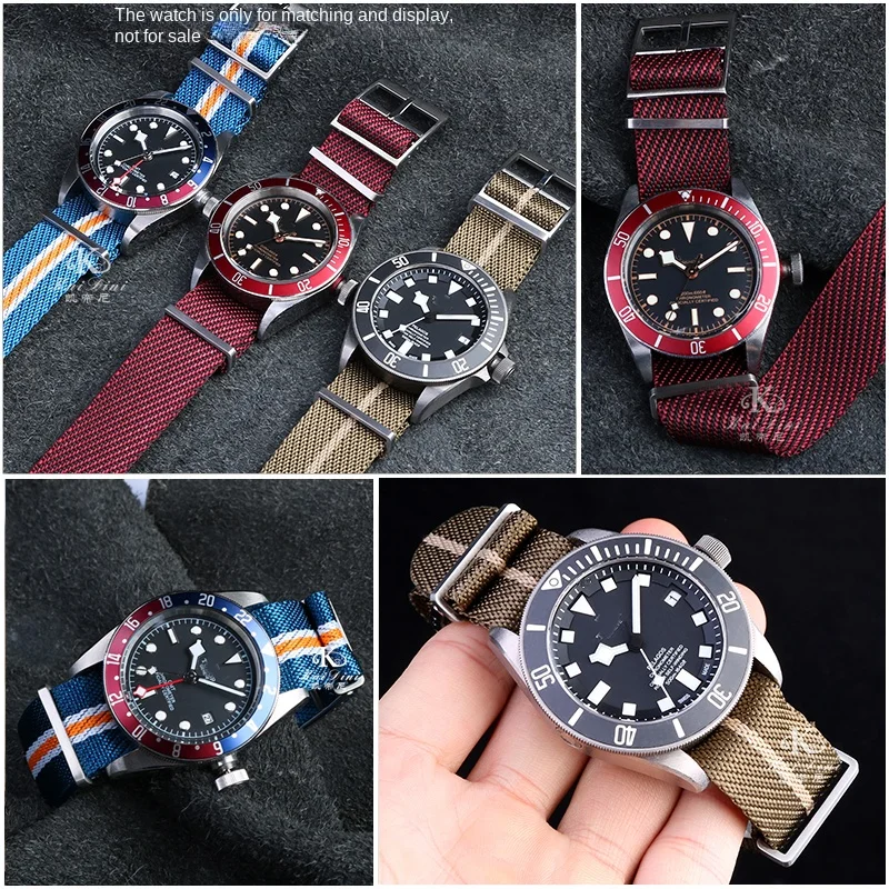 For Tudor Rudder Omega Seahorse 300 Seiko Rolex Watch Strap Soft Nylon Watchband 20 22mm Men Bracelet Band Accessories