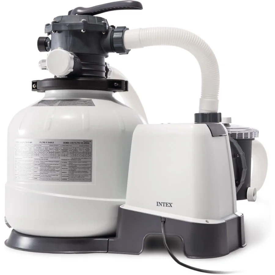 INTEX 2800 GPH Sand Filter Pump System, Heavy‑Duty Water Circulation Filter Device for Above‑Ground Swimming Pools Backyard