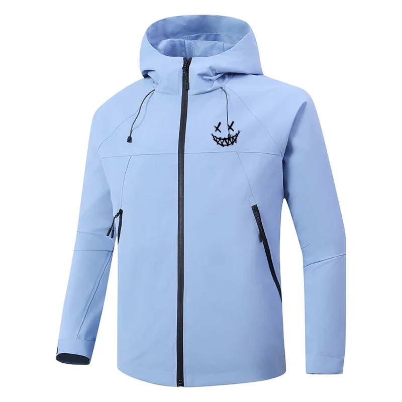 

Men's windproof zipper hooded windbreaker, spring and autumn fashion mountaineering and fishing suit, casual sportswear