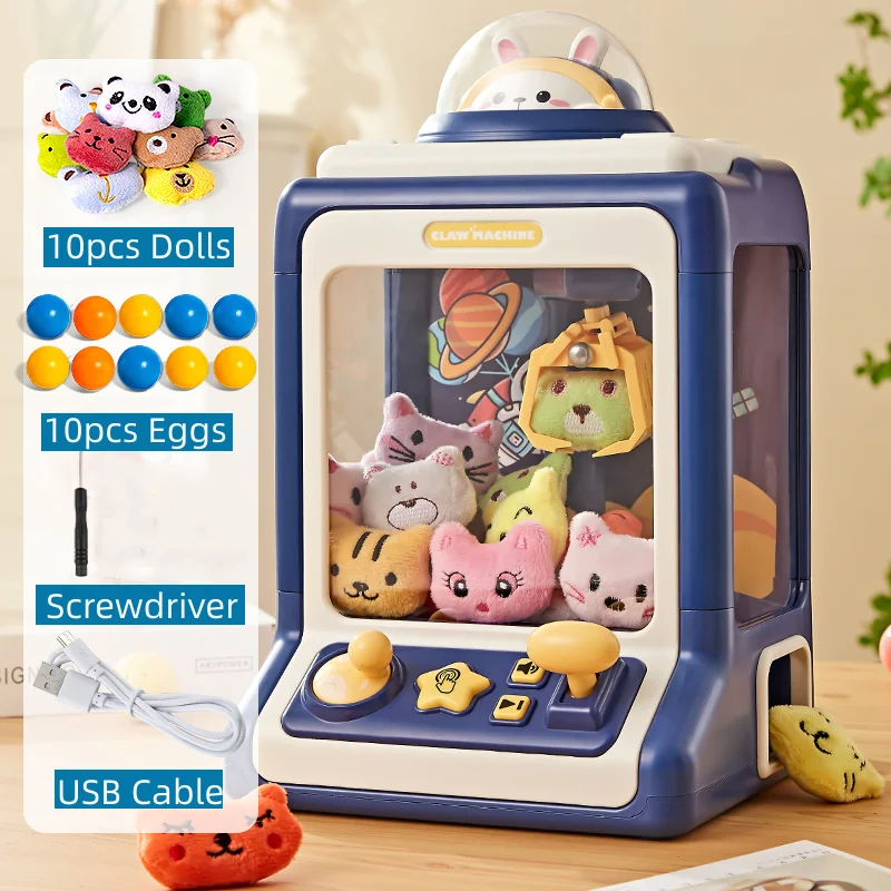 Mini garra Arcade Crane Machine, juguetes para niños, muñeco de peluche operado con monedas automático, máquinas de juego interactivas, regalo de