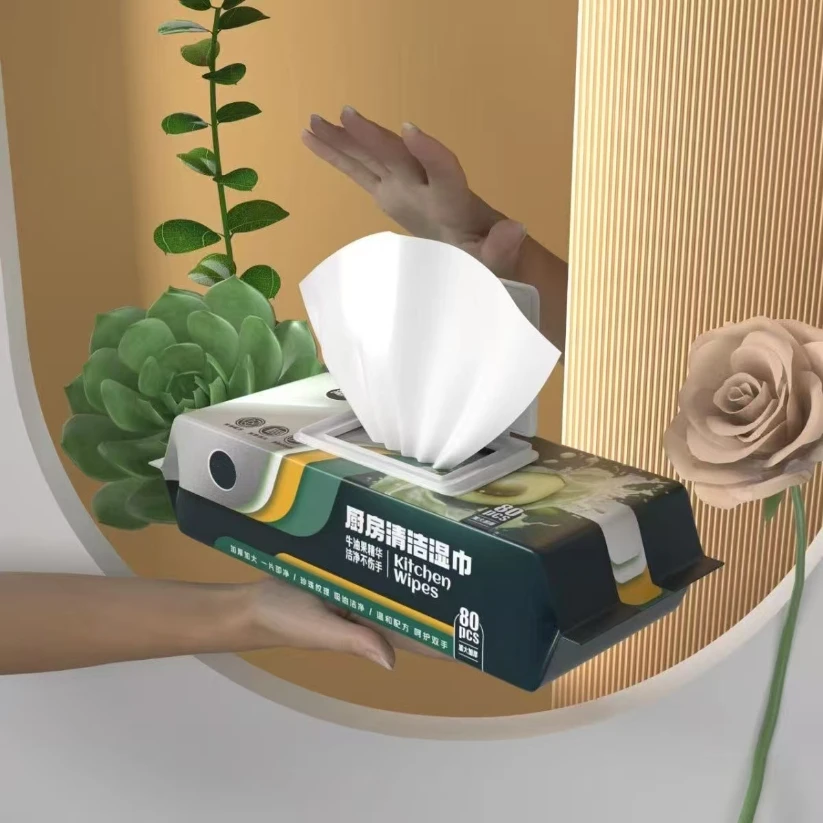 New Kitchen Wipes To Remove Oil and Dirt Household Cleaning Hood Special One Wipe Clean Wet Paper Towels Disposable Facial Wipes