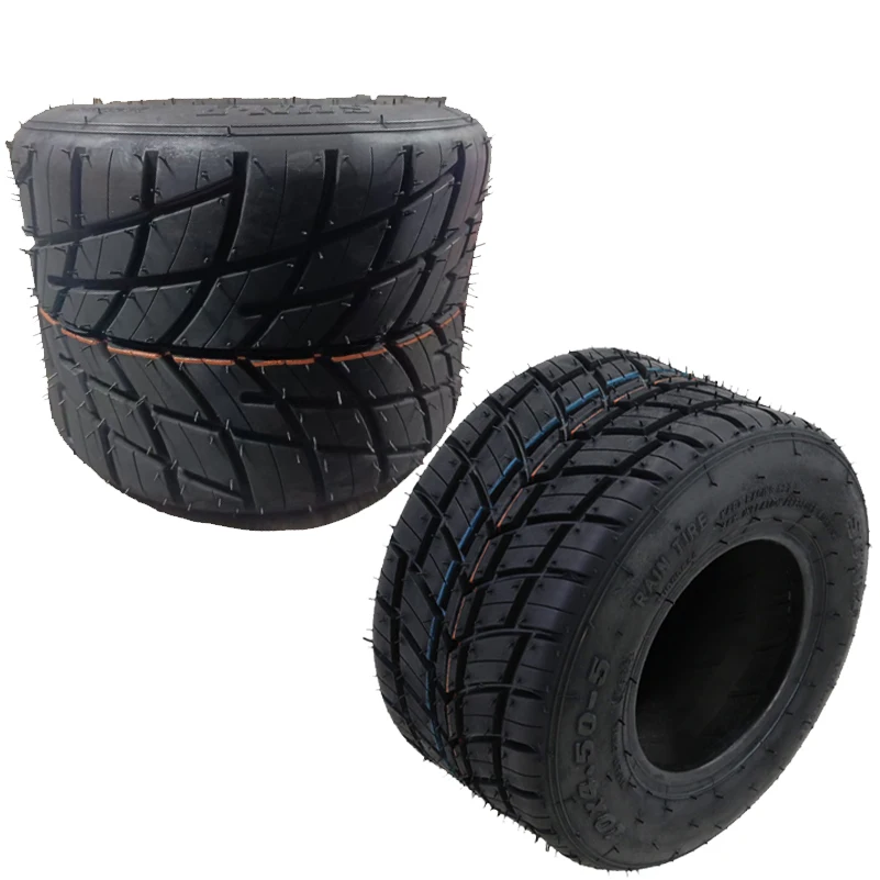 Go Kart Tires10x4.50-5 11x7.10-5 Front and Rear Racing Tires,All-Weather Rain Slick Tires for Competitive Karting,Anti-Skid Grip