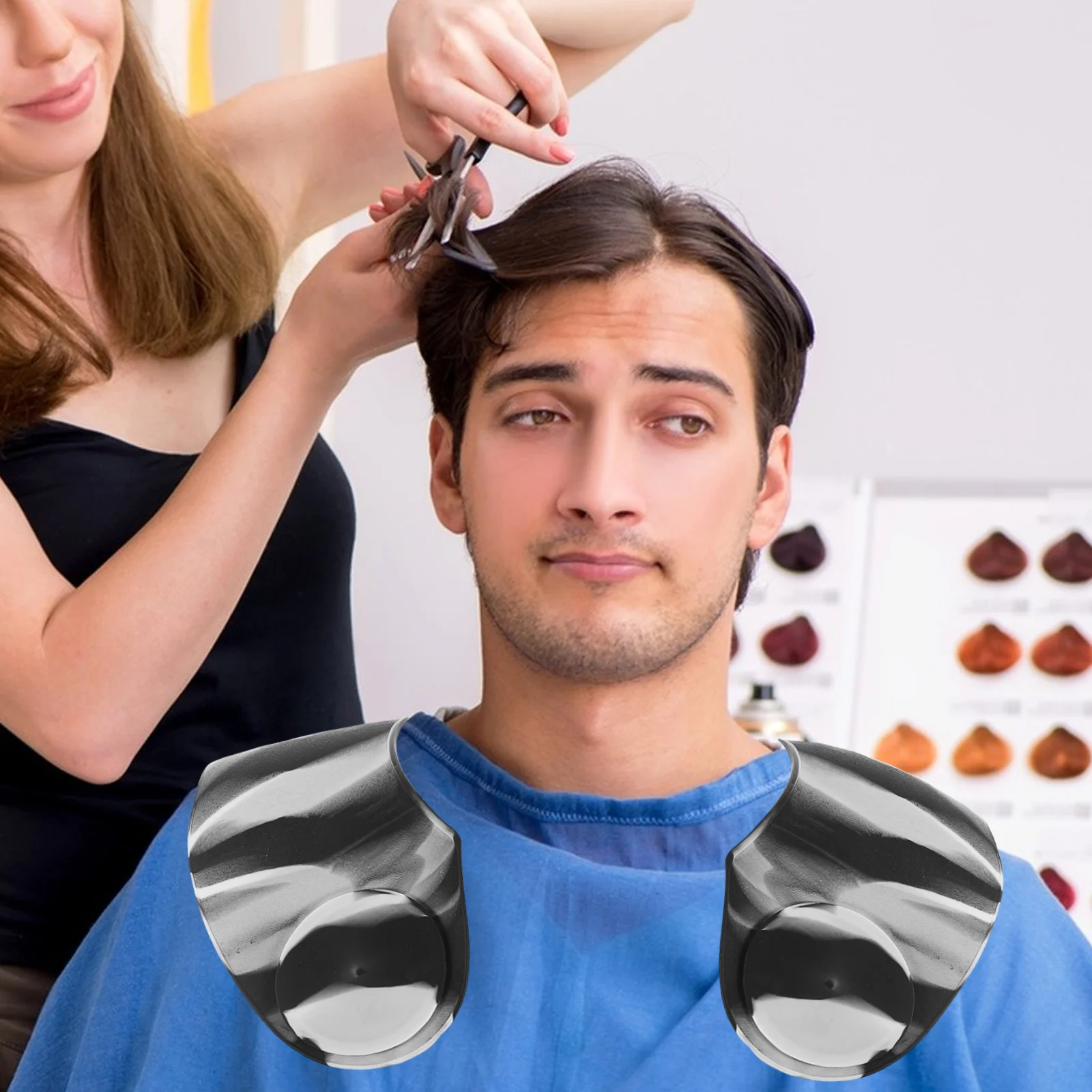 Grande spallacchiera per parrucchiere in silicone impermeabile Collare per tinture per capelli Parrucchiere Mantella da taglio Accessorio per parrucchiere