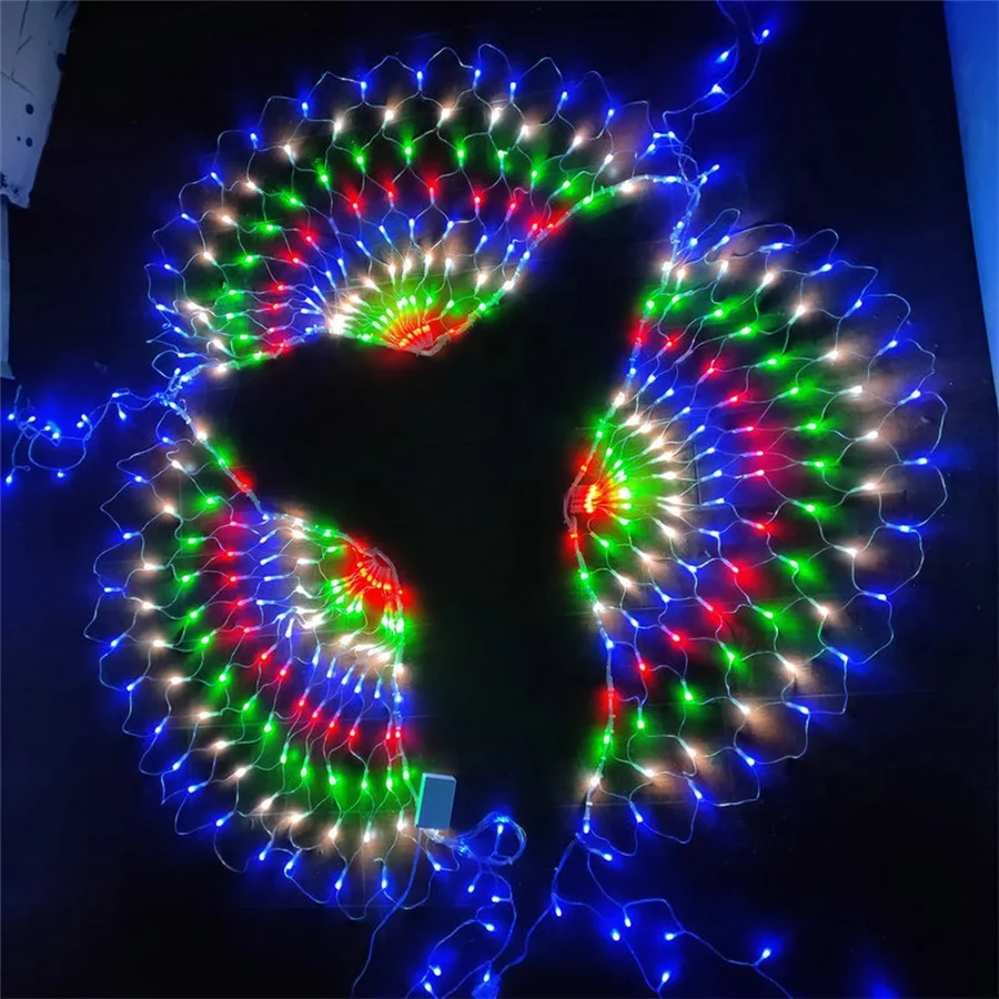 3M LED Peacock Mesh String Lights Christmas Fairy Lights Outdoor Window Curtain Light Garland for Wedding Garden Courtyard Decor