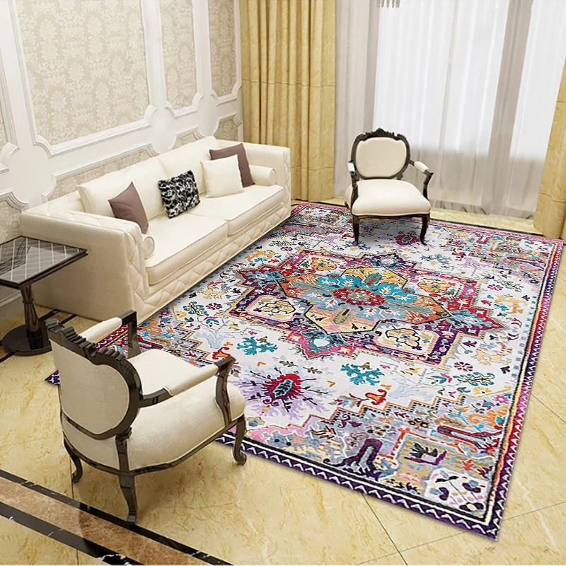 Modern New Customized Printed Classic Persian Design Plush Crystal Velvet Carpet Non Slip Digital Printing Living Room Carpet/