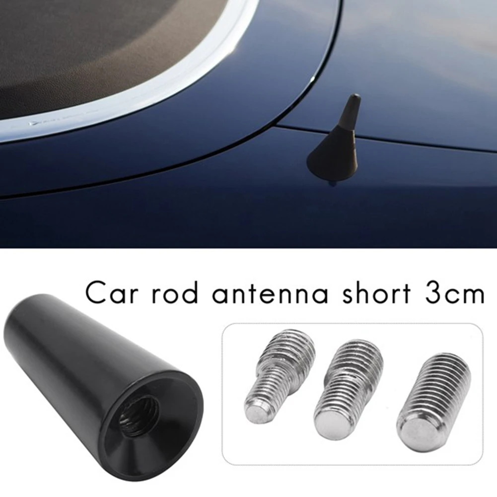 100X Universal Antenna 3cm Roof Antenna Short Rod Antenna Car Rod Antenna Short Adapter Radio Foot