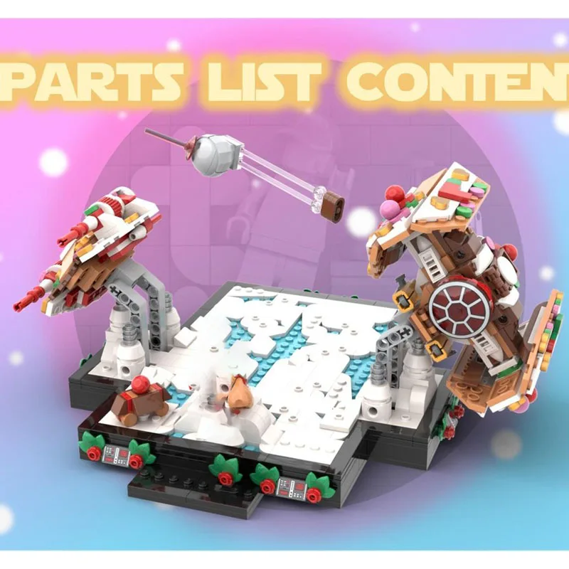 MOC-238933 خبز الزنجبيل الفضاء بنة نموذج Moc الزنجبيل الفضاء الهدايا الإبداعية كتل سفينة الفضاء الزنجبيل حروب الفضاء