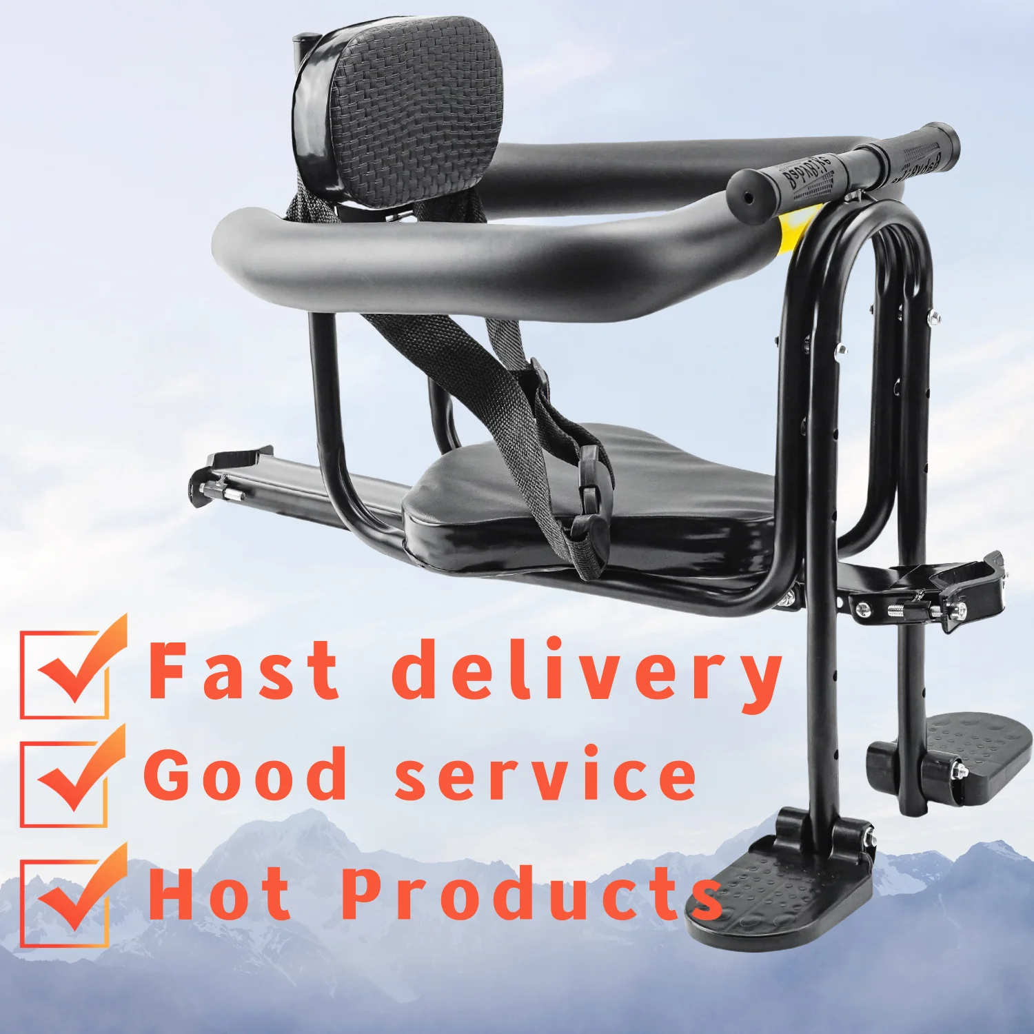 

Kids Bicycle Seats Folding Child Bike Seat w Handrail Storage Bag Portable Ultralight Bike Front Mount Baby Kids Bicycle Carrier