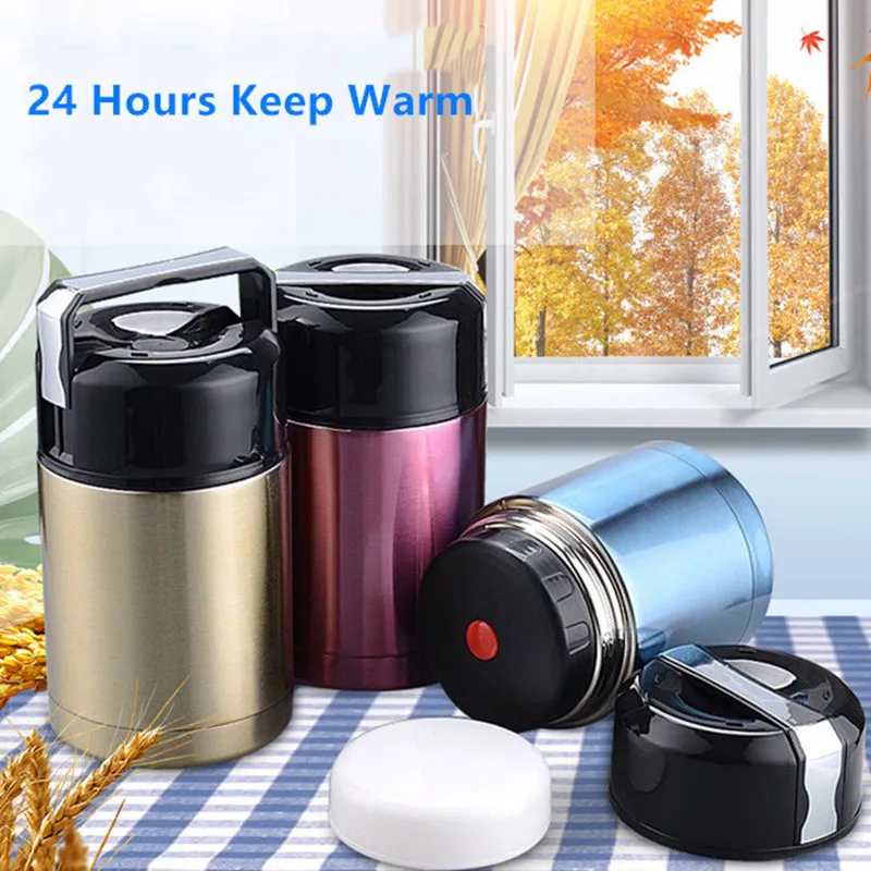 Large Capacity 800ML/1000ML Thermos Lunch Box Portable Stainless Steel Food Soup Containers Vacuum Flasks Thermocup