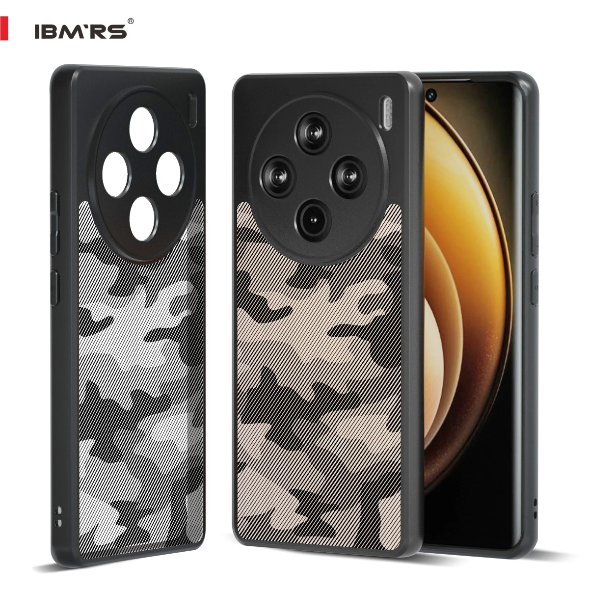 

IBMRS for Vivo X100 Camo Case, Shockproof Bumper, Hybrid PC+TPU Rugged Protective Cover