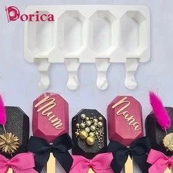 Octagon Shape Silicone Ice Cream Mold 4 Holes Popsicle Cube Maker Moulds Chocolate Tray Home Garden Gadgets Kitchen Baking Tools