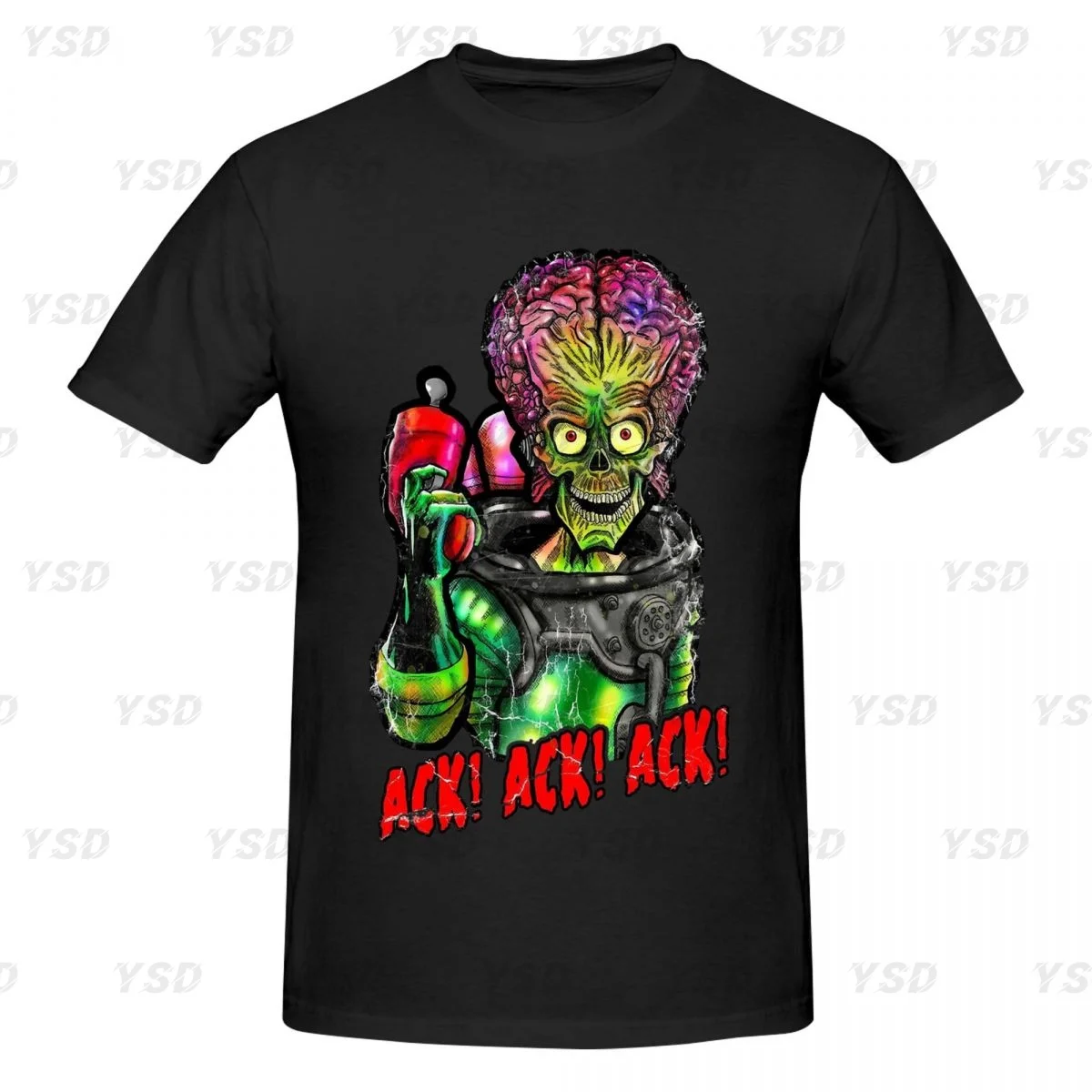 Ack Mars Attacks Alien ET Men's tight fitting sports T-shirt,Gym Sportswear,Oversized T shirt