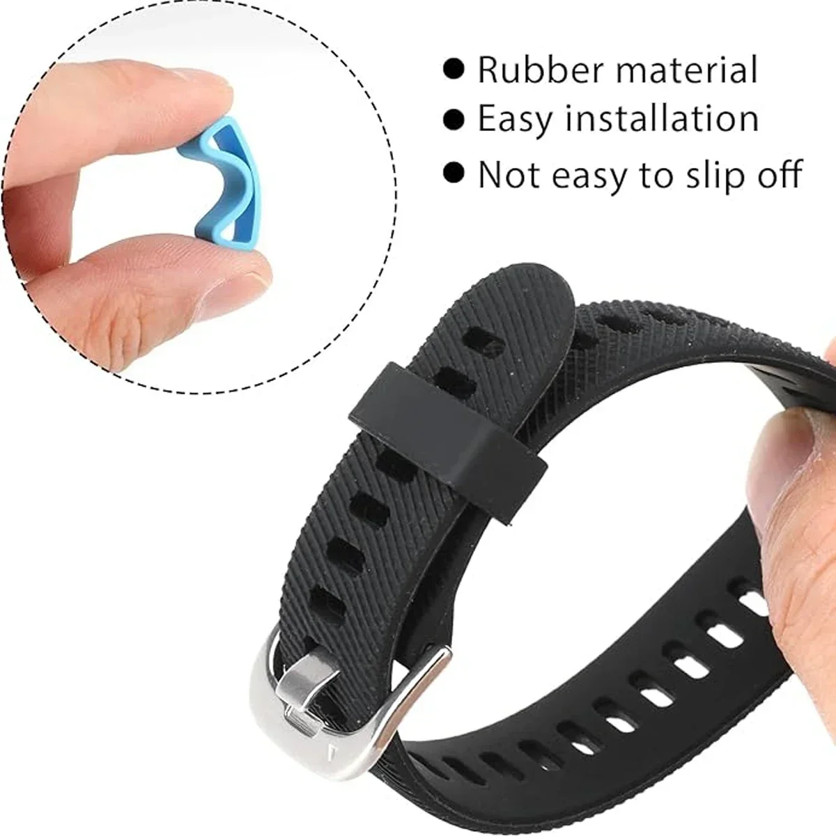 4 Stück Silikon-Armbandring, 12, 14, 16, 17, 18, 19, 20, 22, 24, 26 mm, wasserdichte Schlaufen, Sicherheitshalter, Uhrenzubehör, Gummiband-Halter – Detail 7
