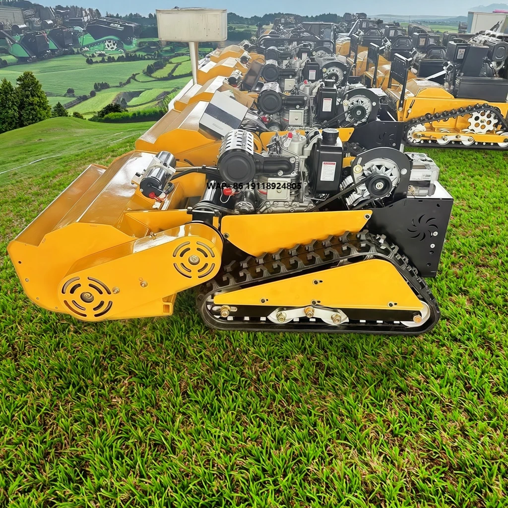 Brush Cutter Unmanned Remote Control Crawler Type Intelligent Flail Mower Dam Weed Removal Machine  Powered Lawn Mowing