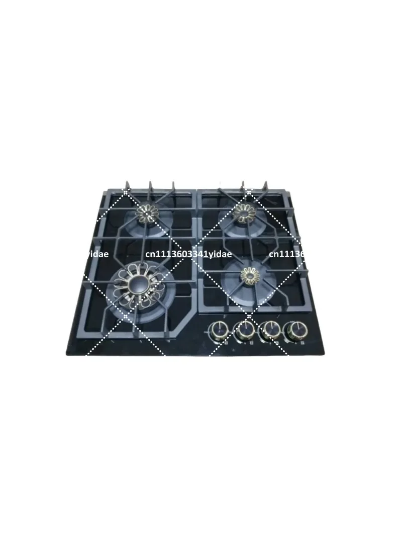 Wholesale 4 Burner Built-In Table Top Gas Stove Black Panel for Household Kitchen Use