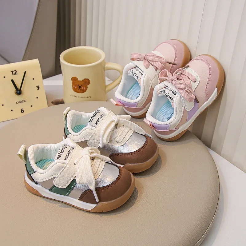 Baby Walking Shoes Soft Sole Non-slip Kids Casual Shoes Hook&loop 2025 New Fashion Boys Girls Flat Shoes Versatile Size 17-27