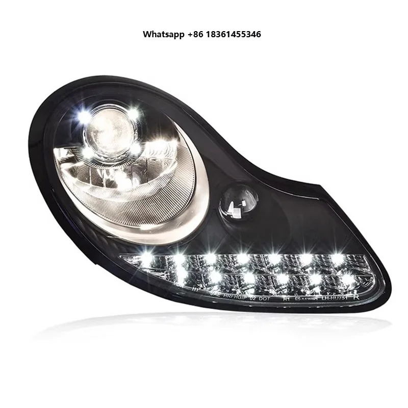 For Boxste 986 1998-2004 Headlight DRL Projector Lens Dynamic LED Turn signal Auto AccessoriesCar Head Lamp