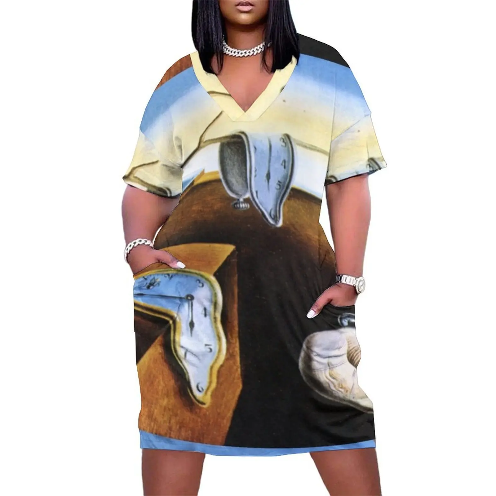 

The Persistence of Memory Modernized Loose Pocket Dress summer woman dress 2024 dress summer 2024 women