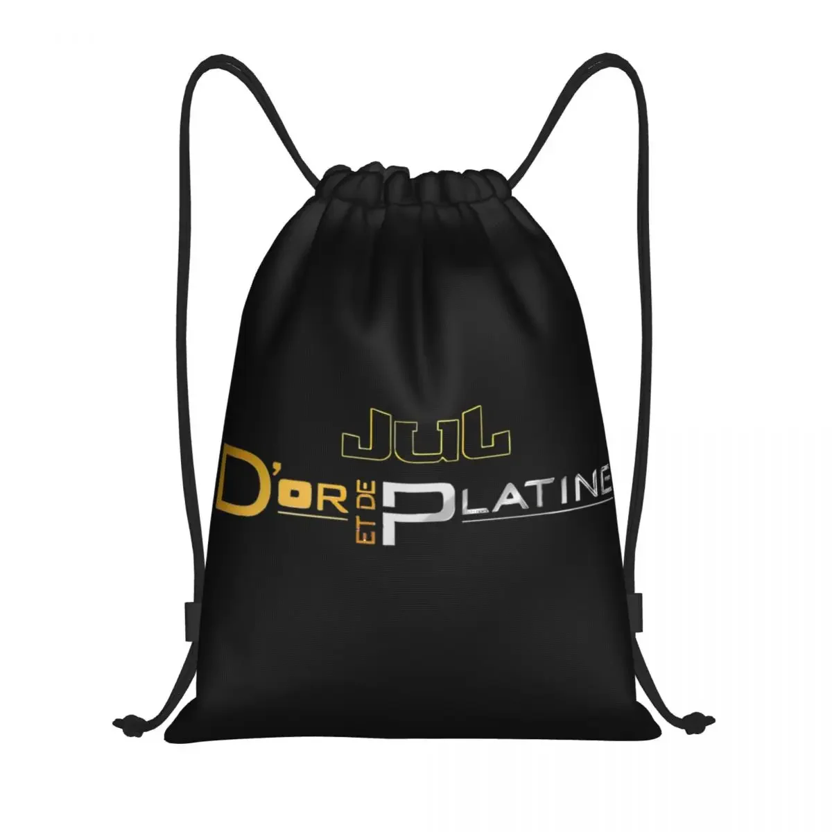 Jul Gold And Platinum Rapper Drawstring Backpack Sports Gym Sackpack Water Resistant String Bag for Yoga