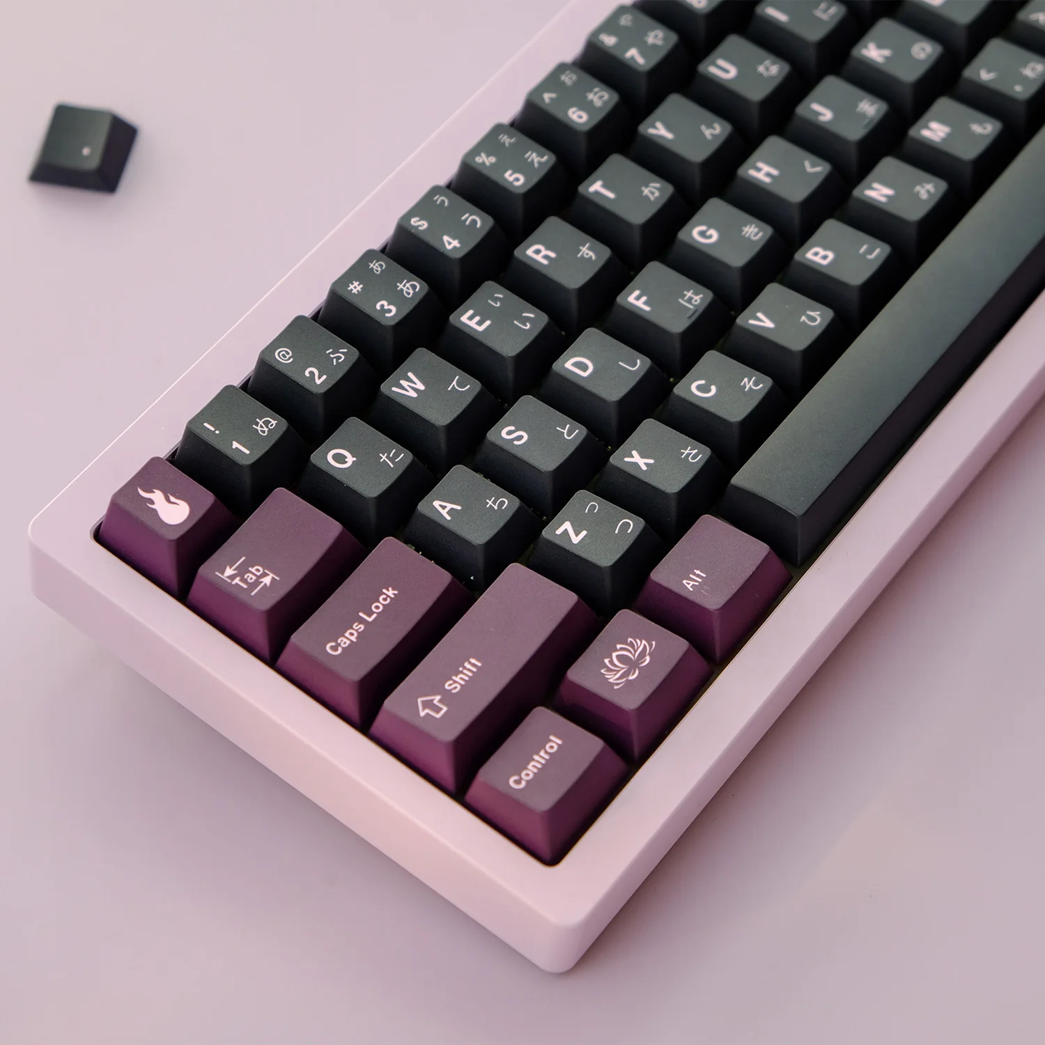 KYOMOT Black Lotus Theme Keycaps Cherry Profile DYE-SUB Oriental Zen Style keycaps For MX Switch Anime Games Mechanical Keyboard