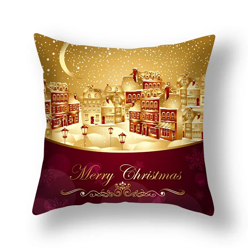 Christmas and New Year decoration pillowcase sofa cushion cover bedroom room home decoration Christmas gift 45x45cm