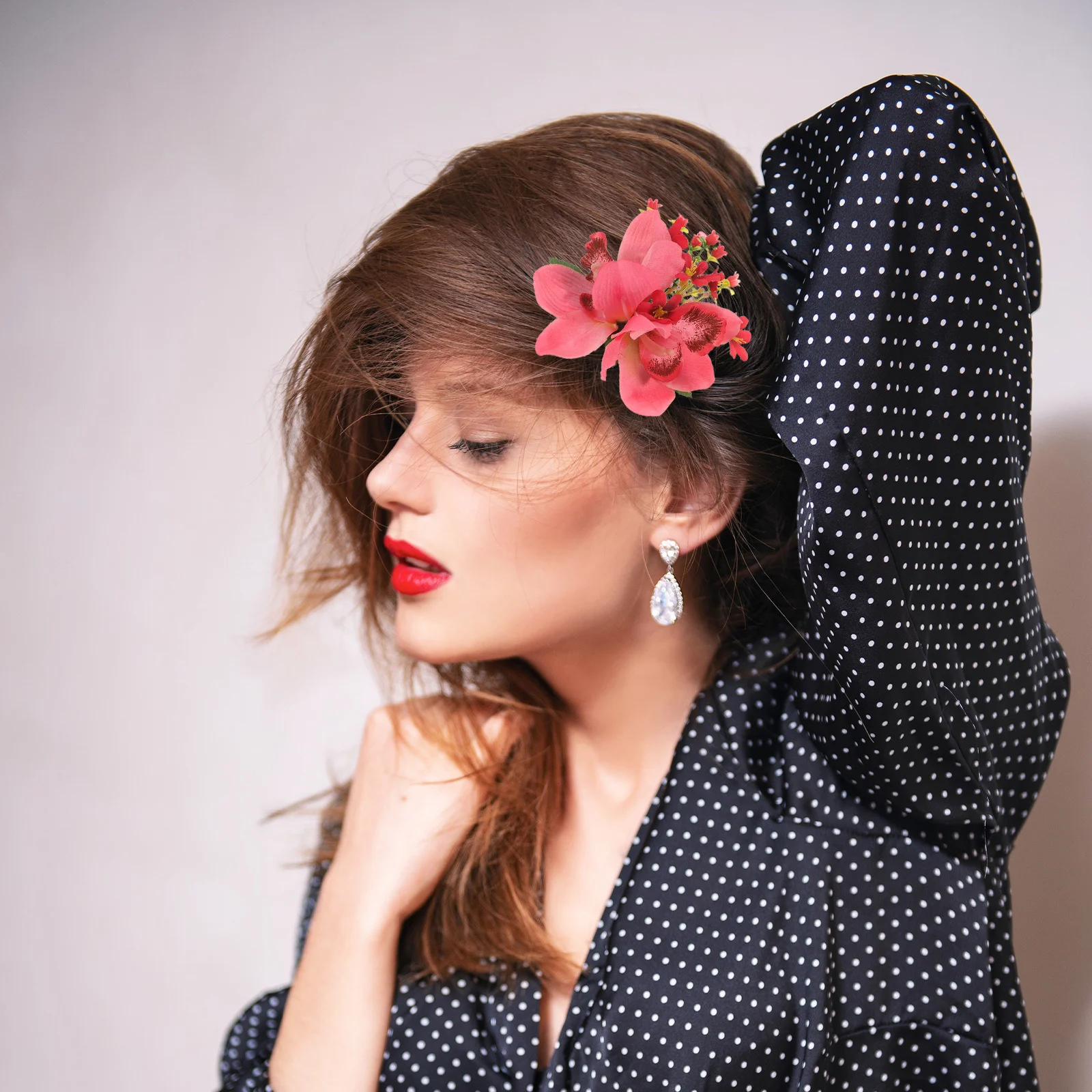 

3Pcs Hawaiian Flower Hair Combs Artificial Orchid Metal Slide Bridal Hair Accessories Wedding Side Clip Floral Hairpin Barrettes