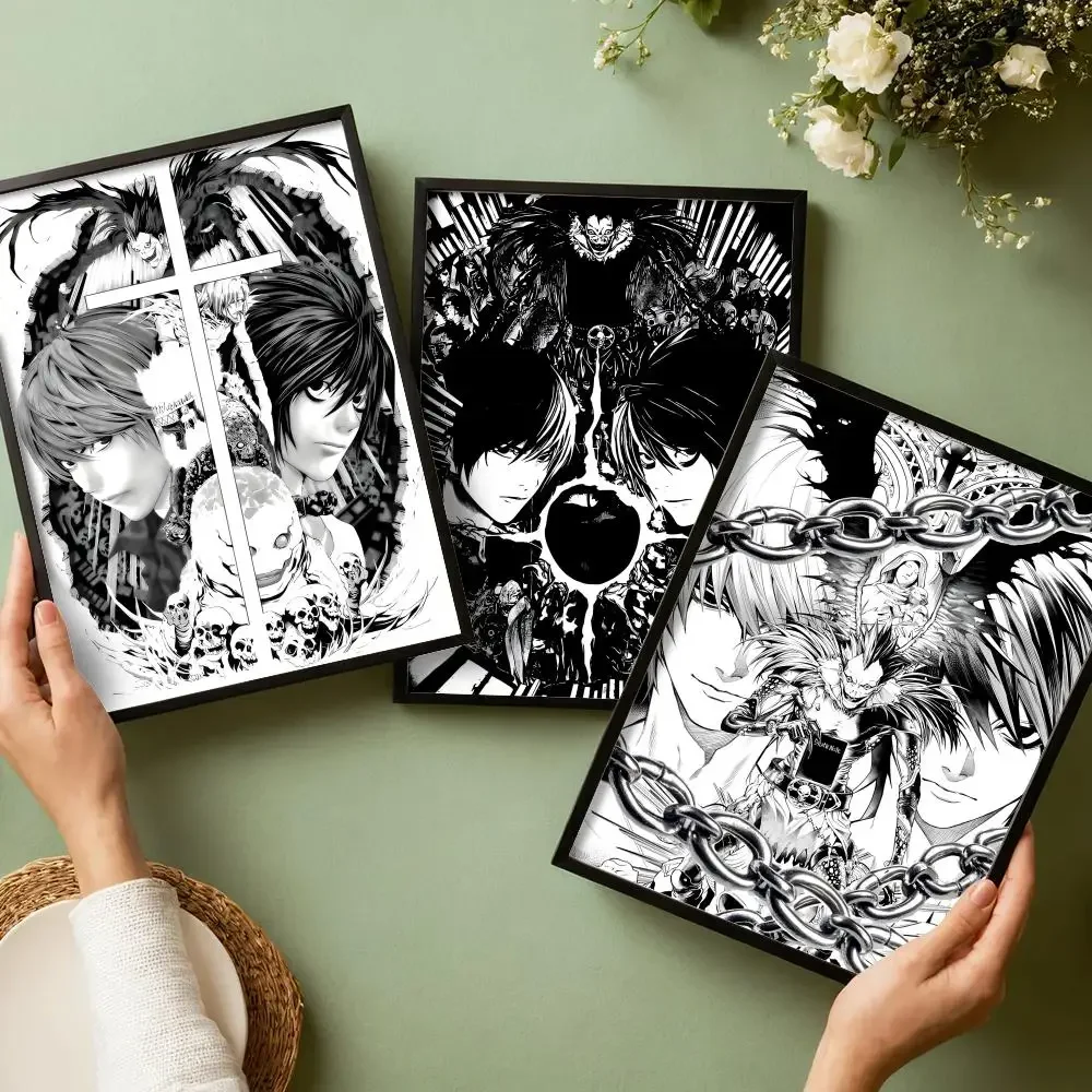 Anime D-Death Note Poster Decorative Wall Art Stickers Mural Photo Print for Home Living Room Hallway Decor