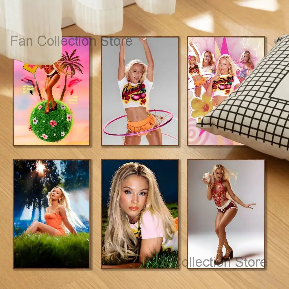 Z-Zara Larsson Midnight Sun Poster Prints Wall Art Picture Painting Gift Living Room Restaurant Bar Large Dec Sticker
