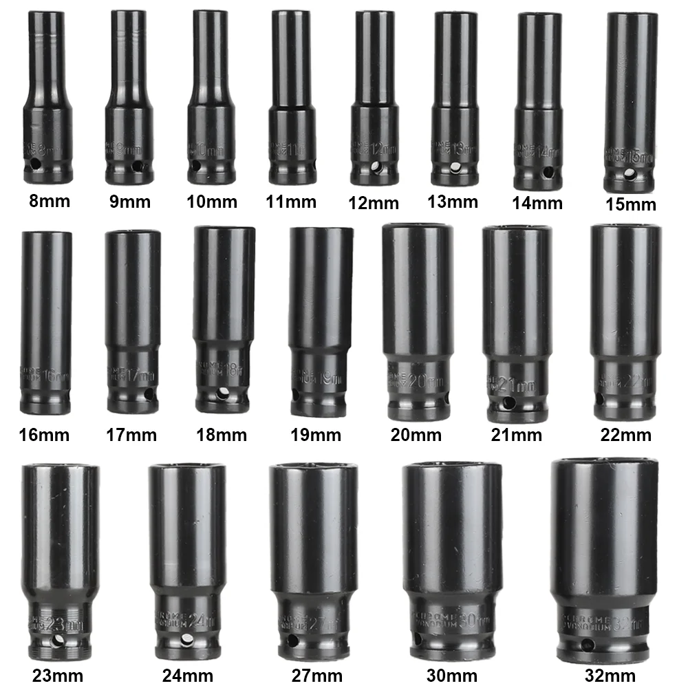 1/2-Zoll-Antrieb 6-Kant-Schlagschraubersatz 10-20 Teile/Set 8-32mm Metrische Größen Schlagschraubersatz mit Aufbewahrungsbox – Detail 5