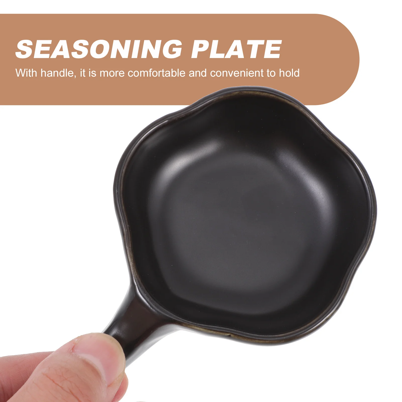 

1Pcs Flower Shaped Practical Seasoning Bowl Ceramic Sauce Container Chopstick Rest for Home Restaurant Dip Serving Dish