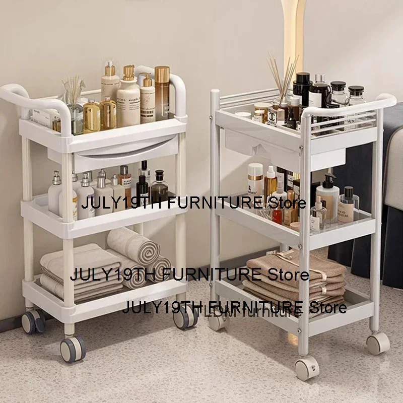 

Tattoo Hair Cosmetic Rolling Salon Trolley Tool Cart Salon Trolley Makeup Manicure Lash Chariot Coiffure Beauty Furniture KMST