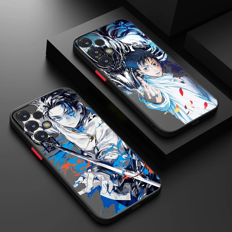 Spell Gojos Y-Yuta J-Jujutsu Frosted Translucent For Samsung Galaxy S24 S23 S22 S21 S20 FE S10 S9 S8 Plus Ultra Pro 5G Back