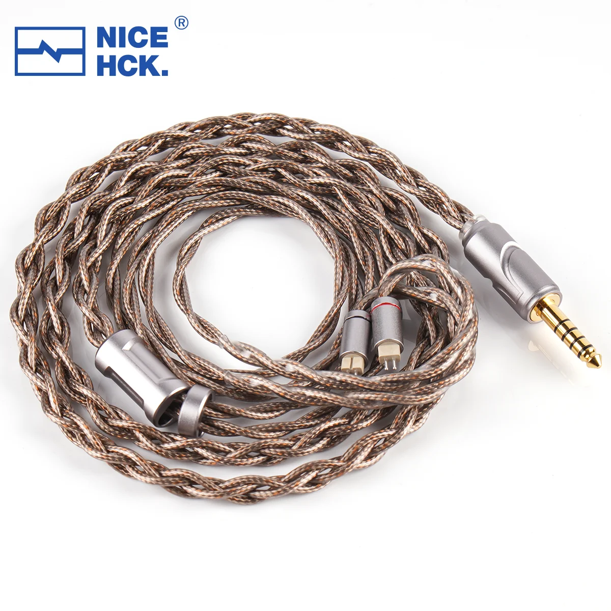 NICEHCK AceMeteor Cavo di aggiornamento 8N Placcato argento OCC + 8N OCC Auricolare Sostituisci il cavo 2Pin OFC Spina da 4,4 mm per NX8 METRO Mystic 8