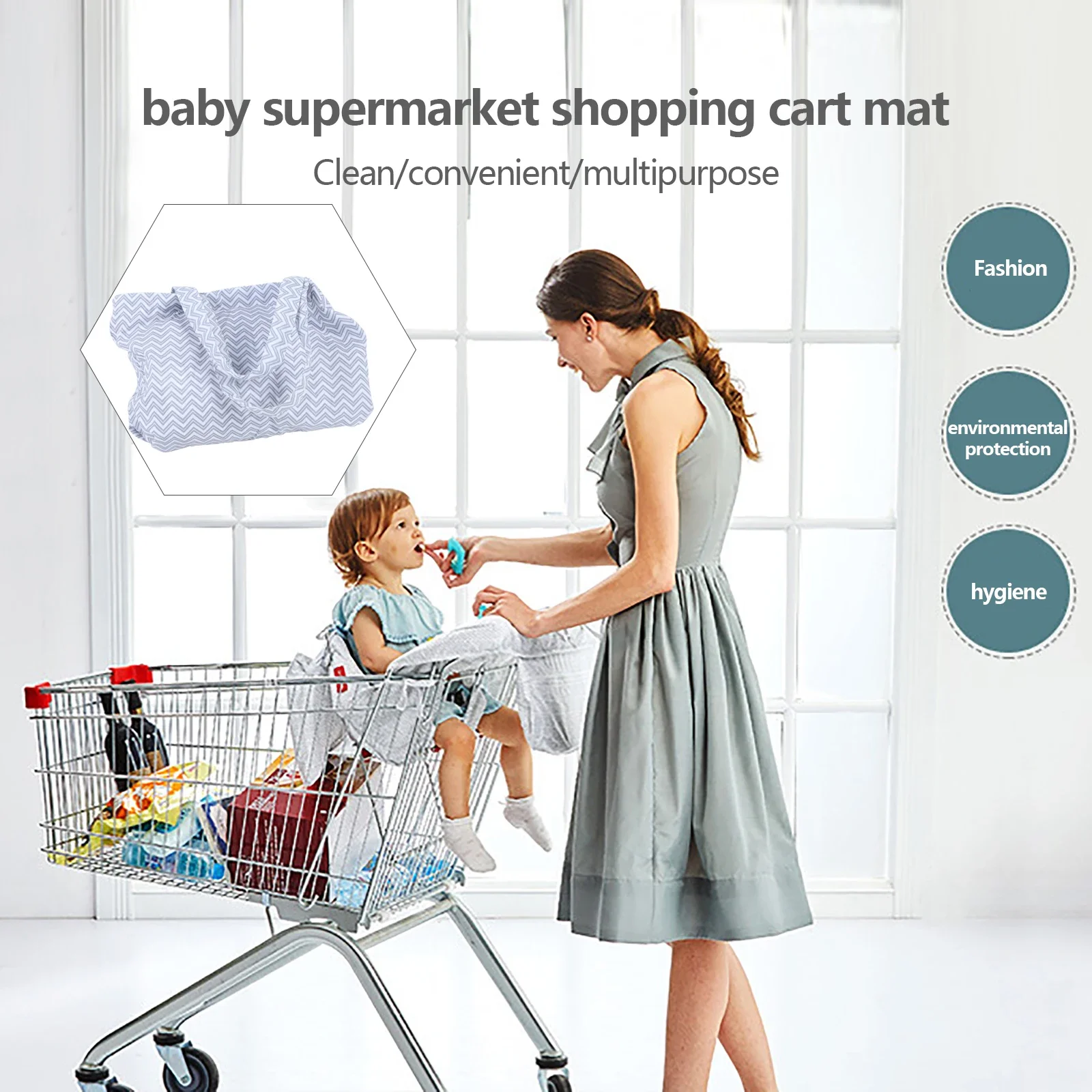 Shopping Trolley High Chair Baby Hygienic Cushion Pad Seat Cart Protect Cover