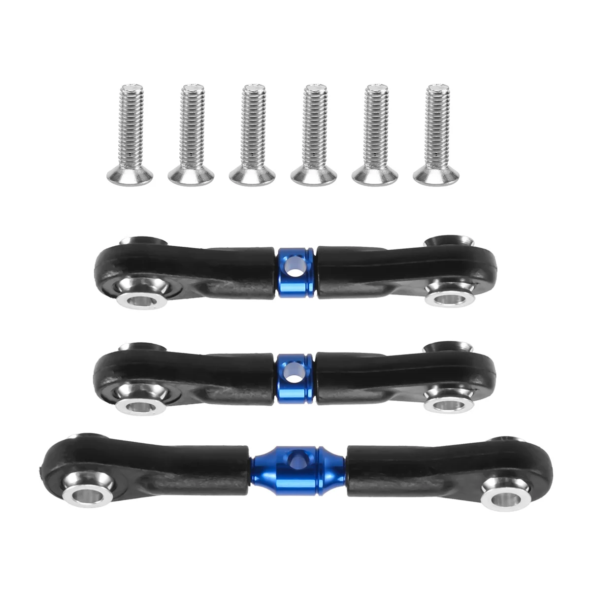 3 uds varilla de enlace de dirección Servo varilla para Tamiya TT-02 TT-02T TT02 TT02T 1/10 RC accesorios de piezas de actualización de coche, azul