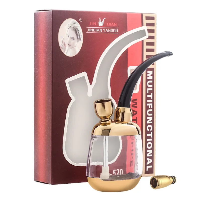 Hookah Pipe Bottle Water Pipe Portable Mini Hookah Shisha Tobacco Smoking Pipes Gift of Health Metal Tube Filter Genuine