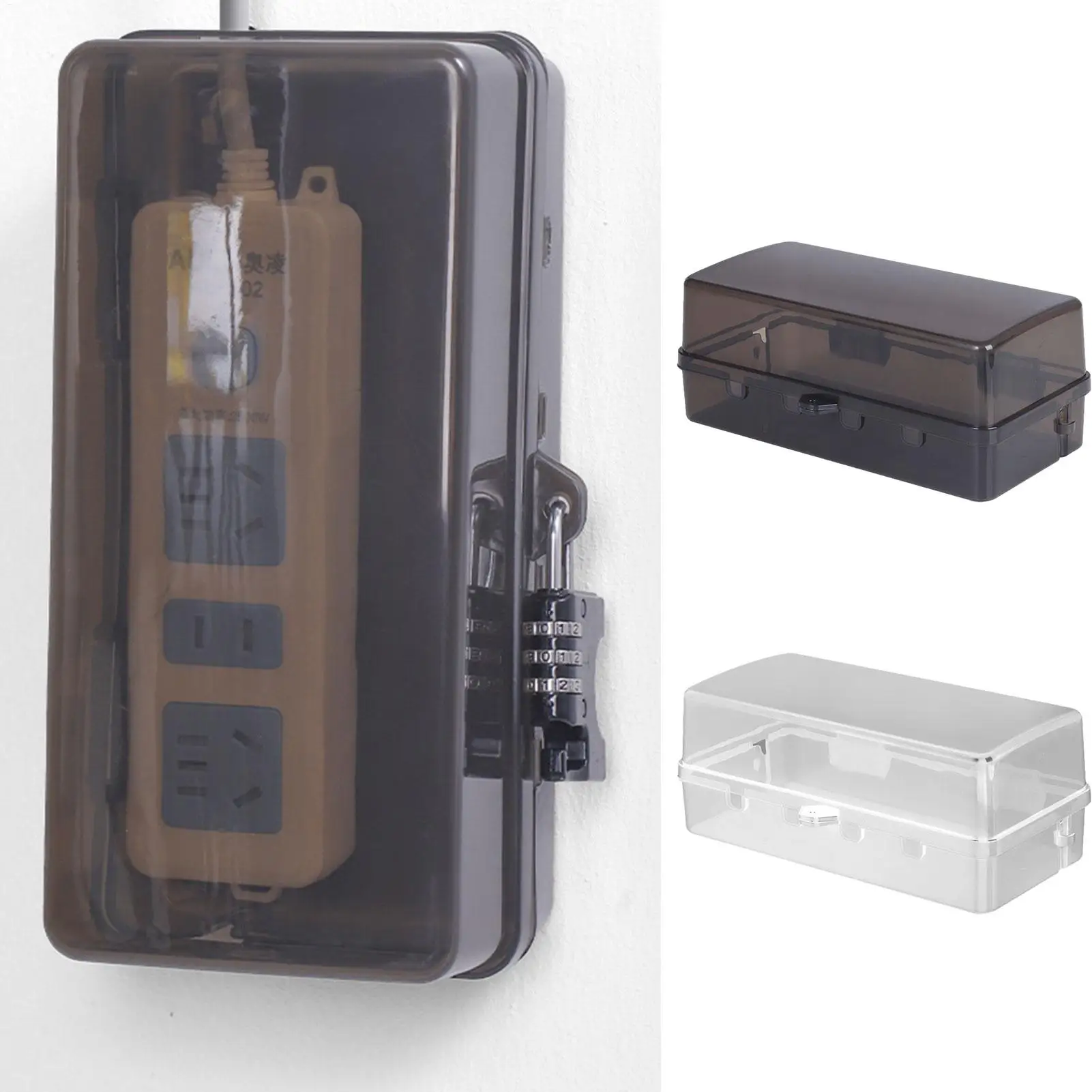 Durable Plastic Plug Box Anti-theft Waterproof Cable Management Box Protect Outlet Weatherproof Extension Lead Cover Outdoor