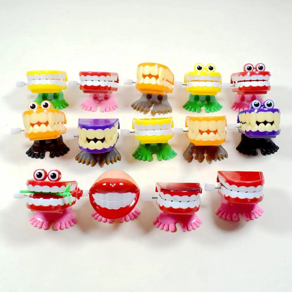Halloween Clockwork Toy Jumping Denture Prank Toy