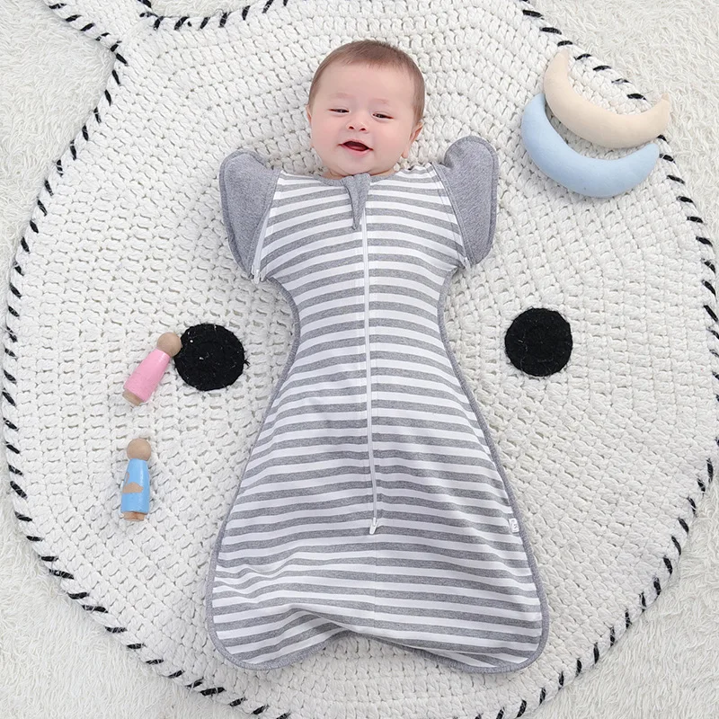 

Pure Cotton Anti-Startle Swaddle Wrap for Newborns - Infant Sleep Sack & Baby Blanket