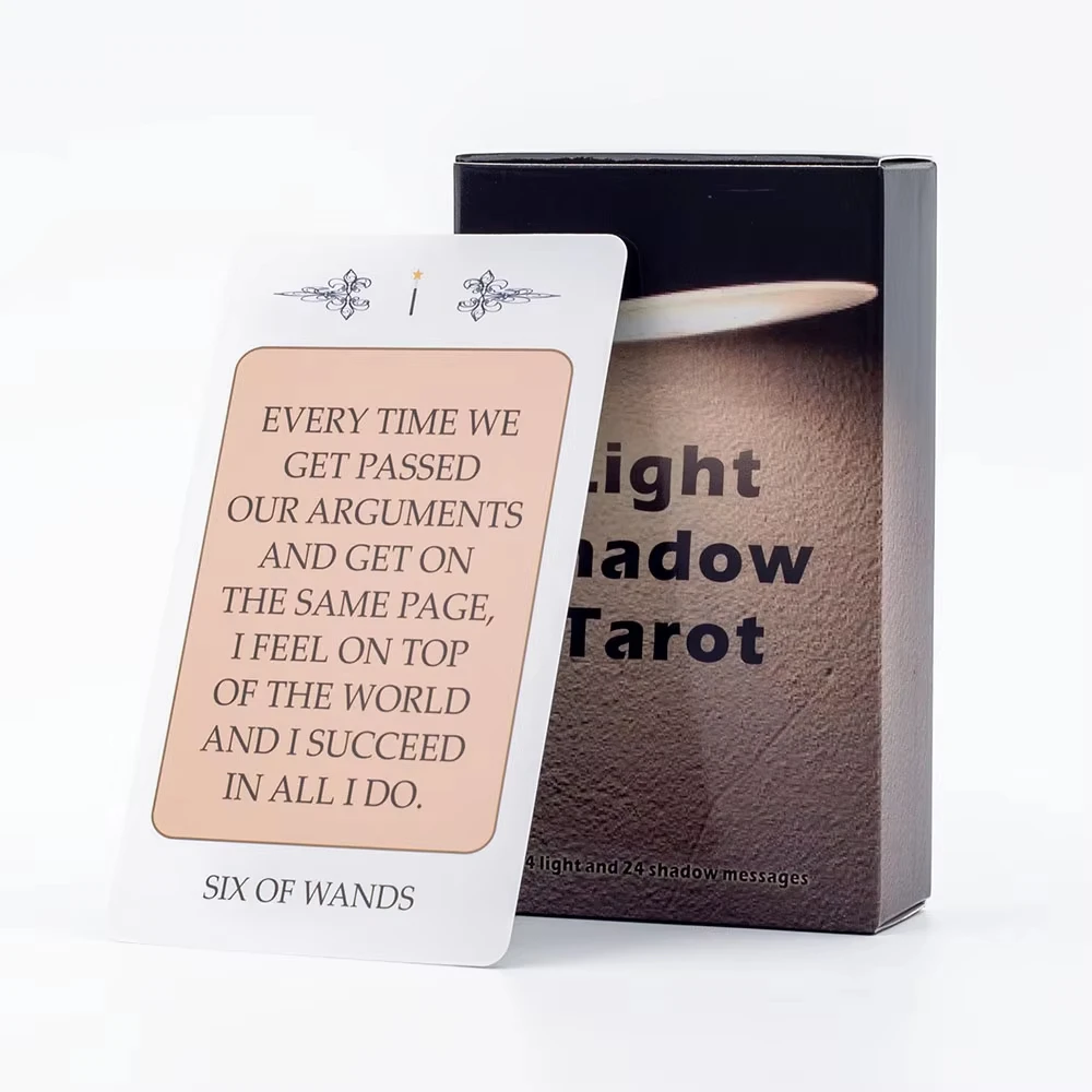 Light Shadow Tarot Board Game Deck 10.3*6cm 54 Light and 24 Shadow Messages Fate Divination Prophecy Card Family Party Game Toy