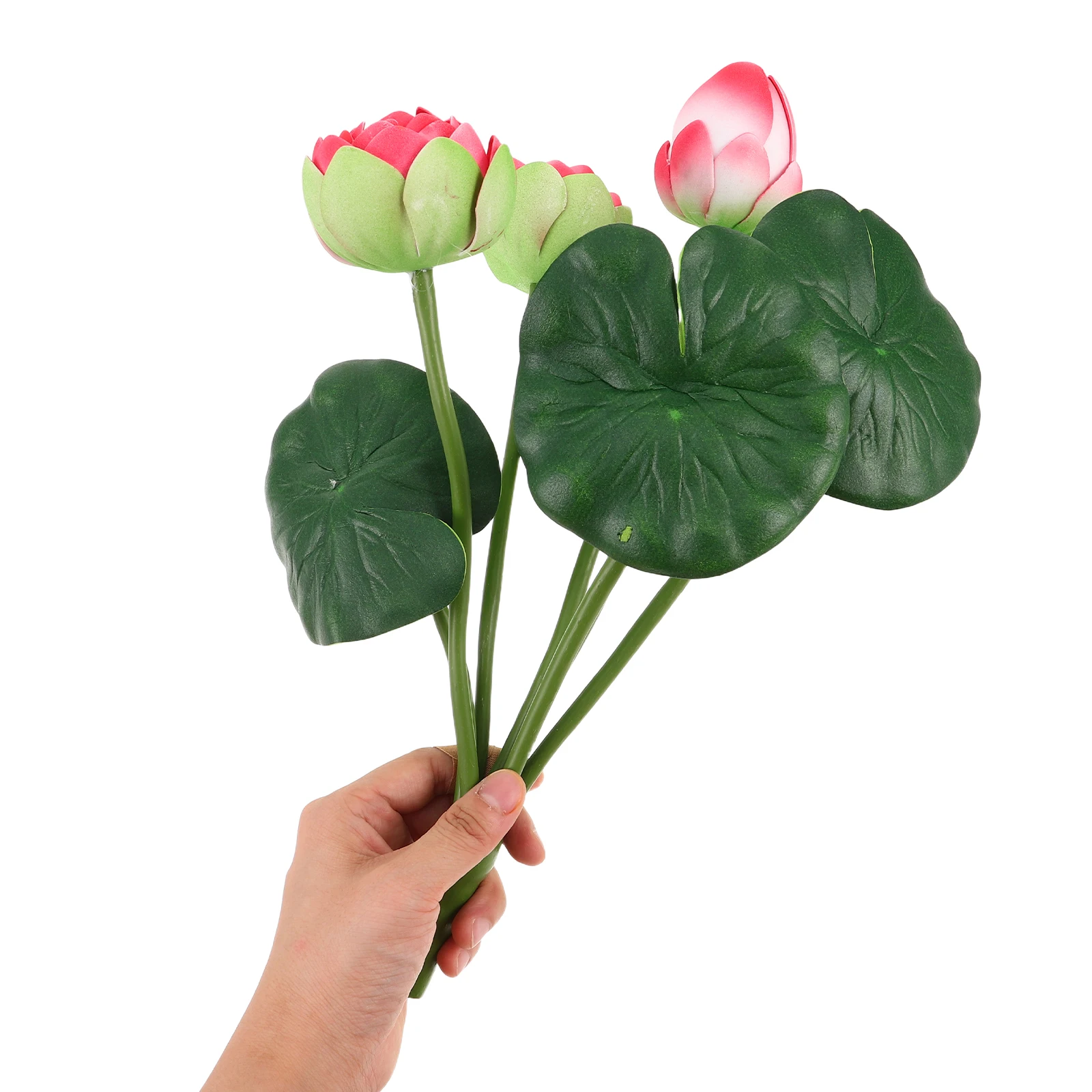 

2pcs Artificial Lotus Flowers EVA Foam Soft Touch Natural Colors Decorative Home Ornaments Simulation Bonsai Plants