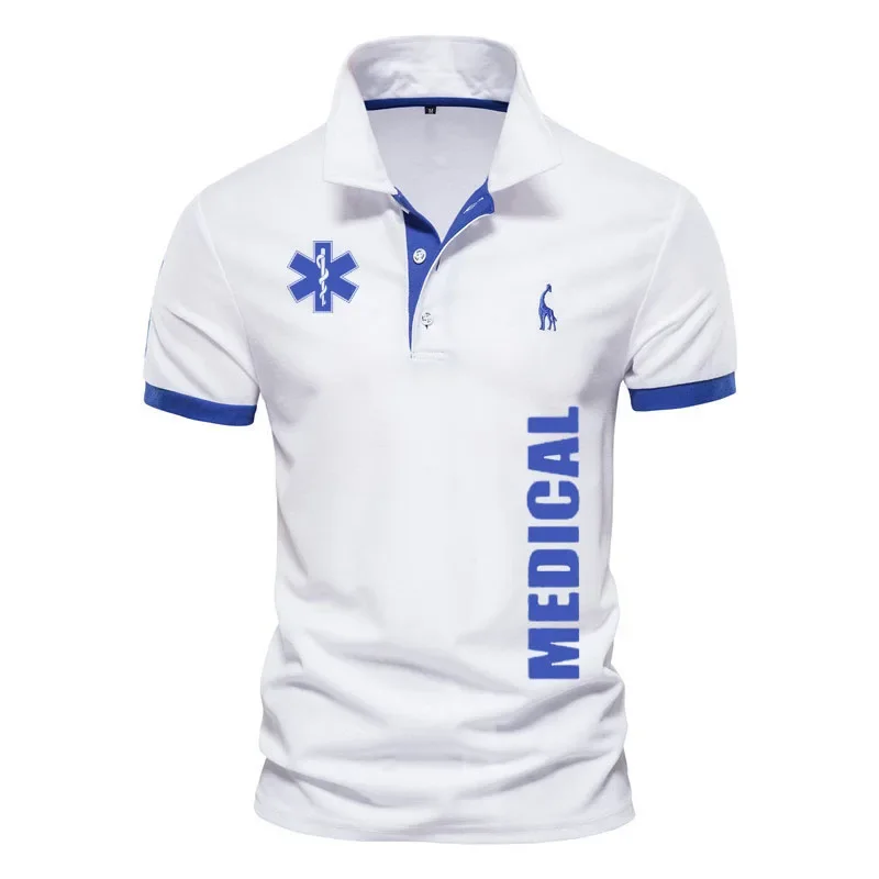 POLO shirt for men EMT Emergency ambulance print Casual European size short sleeve Classic golf shirt Summer men's clothing image 2