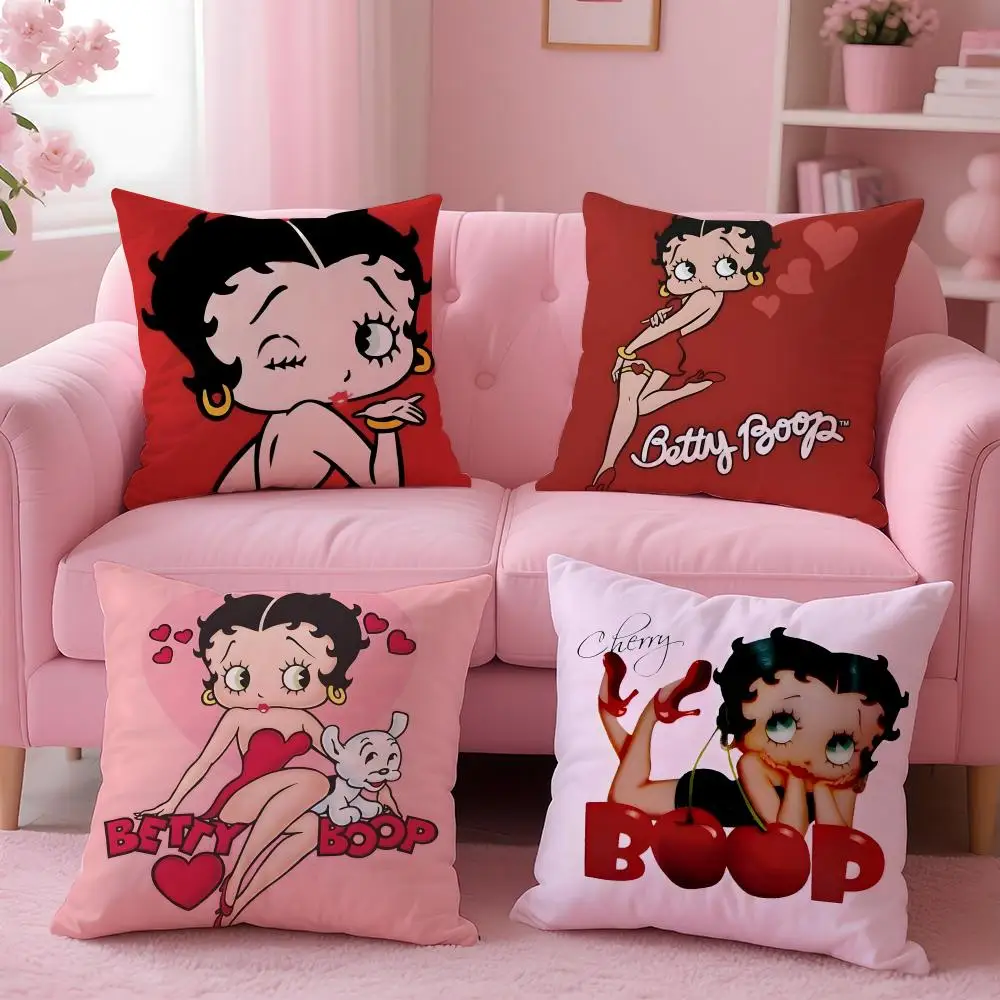 Cartoon Betty Boop Cushion Cover Cushion Cover Set 4Pcs 50x50 45x45 40x40 Pillowcase Decorative Sofa Home Decor