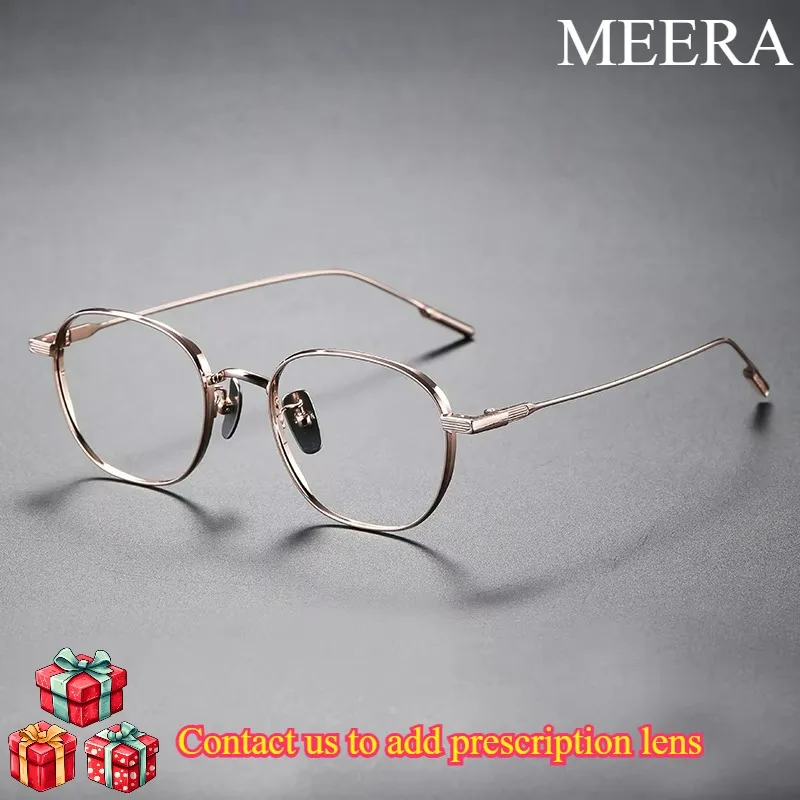 

80801 Fashion Eyewear Retro Pure Titanium Round Glasses Comfortable Optical Prescription Eyeglasses Frame For Men Women