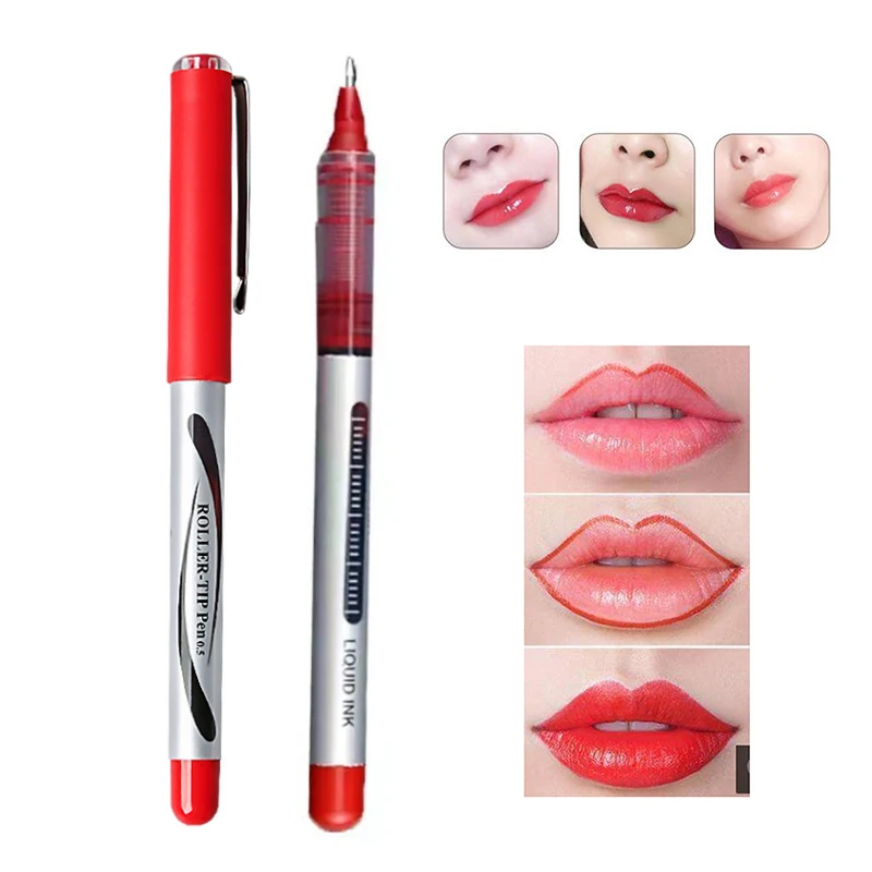 

Red Embroidery Waterproof for Lip Skin Marker Pen Tattoo Skin Marker Lip Positioning Inportent Pen Tattoo Tools